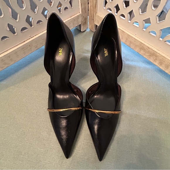 Zara Black Pointed Toe Heels - Picture 12 of 16